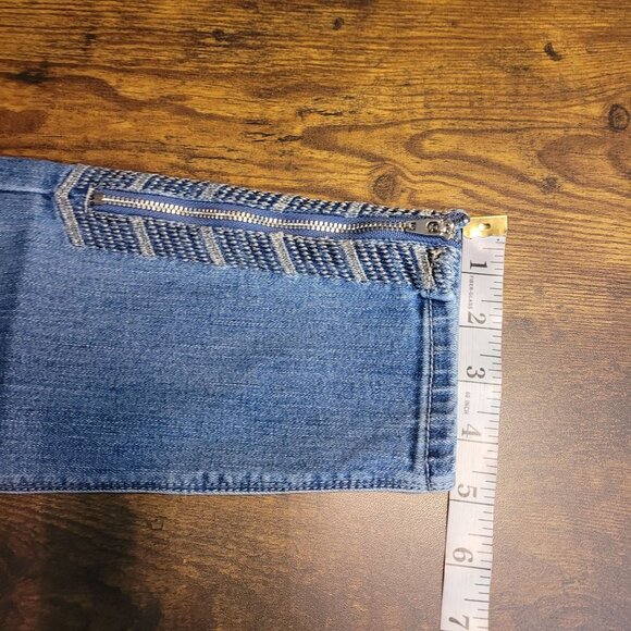 WHBM Jeans Size 2 The Skimmer Skinny Embroidered Zip Low Rise Medium Light Wash - Picture 10 of 10